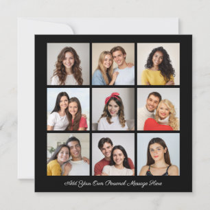 Creëer Uw eigen 9 fotocollage Uw groet toevoegen