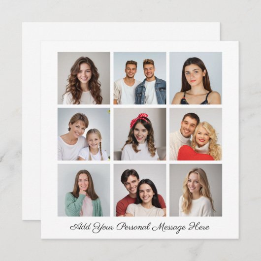 Creëer Uw eigen 9 fotocollage Uw groet toevoegen (Voorkant / Achterkant)