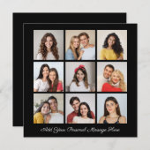 Creëer Uw eigen 9 fotocollage Uw groet toevoegen (Voorkant / Achterkant)