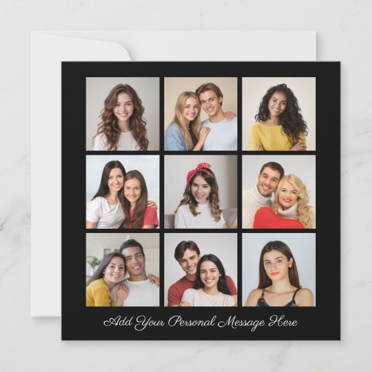 Creëer Uw eigen 9 fotocollage Uw groet toevoegen (Voorkant)