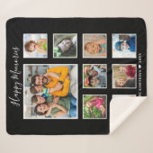 Creëer Uw eigen 9-serie Foto Collage Black Sherpa Deken (Voorkant (horizontaal))