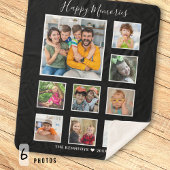 Creëer Uw eigen 9-serie Foto Collage Black Sherpa Deken