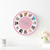 Creëer Uw eigen Aangepast 12 Foto Collage Baby Gir Grote Klok (Huis)