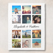 Creëer Uw eigen Aangepast 12 Fotocollage-toetsenbo Fleece Deken