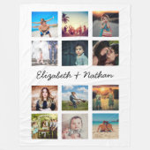 Creëer Uw eigen Aangepast 12 Fotocollage-toetsenbo Fleece Deken (Voorkant)