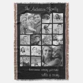 Creëer Uw eigen Aangepast 14 Familie Foto Collage Deken