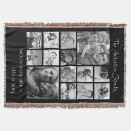 Creëer Uw eigen Aangepast 14 Familie Foto Collage Deken
