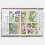 Creëer Uw eigen Aangepast 14 Familie Foto Collage Deken (Voorkant)