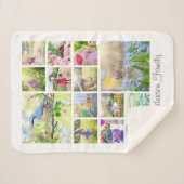 Creëer Uw eigen Aangepast 14 Familie Foto Collage Sherpa Deken (Voorkant (horizontaal))