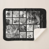 Creëer Uw eigen Aangepast 14 Familie Foto Collage Sherpa Deken (Voorkant (horizontaal))