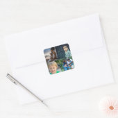 Creëer Uw eigen Aangepast 4 Fotocollage Vierkante Sticker (Envelop)
