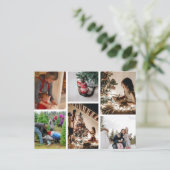 Creëer Uw eigen Aangepast 6 Kerstcollage voor foto Feestdagenkaart (Staand voorkant)