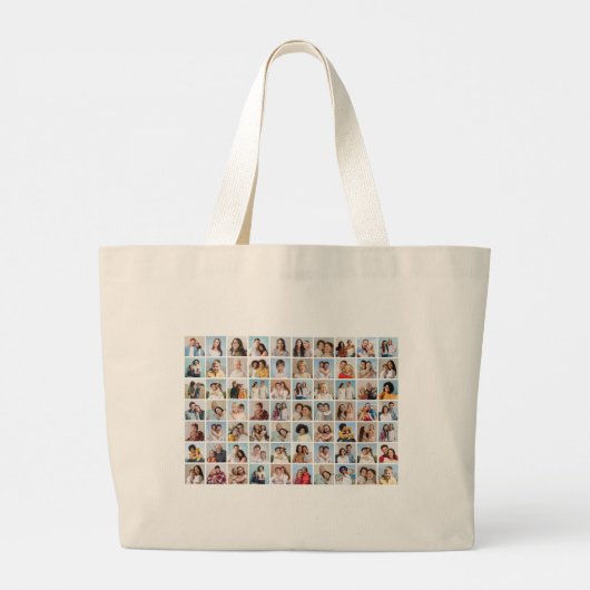 Creëer Uw eigen Aangepast 70 Fotocollage Grote Tote Bag (Achterkant)