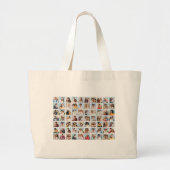 Creëer Uw eigen Aangepast 70 Fotocollage Grote Tote Bag (Voorkant)