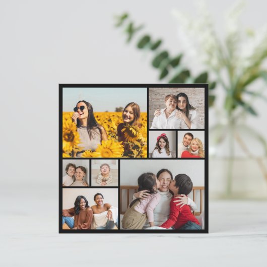 Creëer Uw eigen Aangepast 8 Fotocollage Kaart (Staand voorkant)