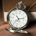 Creëer Uw eigen aangepast aangepast monogram Zakhorloge<br><div class="desc">Creëer uw eigen gepersonaliseerde zakhorloge met uw aangepaste monogram. Voeg je initialen of aangepaste tekst toe aan creëer, iets heel unieks. Als u deze sjabloon wilt bewerken, bewerkt u de tekstvelden zoals hierboven wordt weergegeven. U kunt zelfs meer tekst of afbeeldingen toevoegen, lettertypen en kleuren aanpassen. Verwen jezelf of maak...</div>