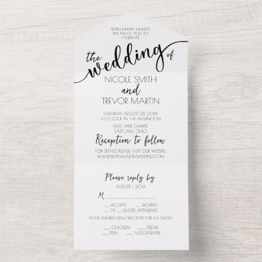 Creëer Uw eigen Aangepast All In One Uitnodiging (Binnen)