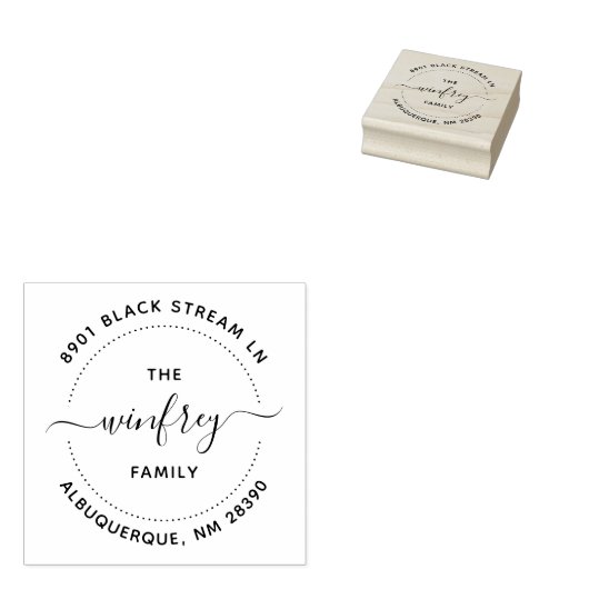 Creëer Uw eigen aangepast circulair retouradres Rubberstempel (Gestempeld)