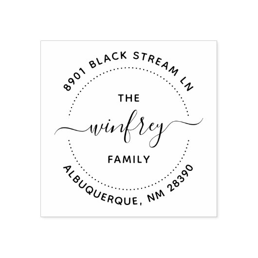 Creëer Uw eigen aangepast circulair retouradres Rubberstempel (Afrduk)