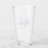 Creëer uw eigen aangepast monogram en noem Paars Glas (Achterkant)