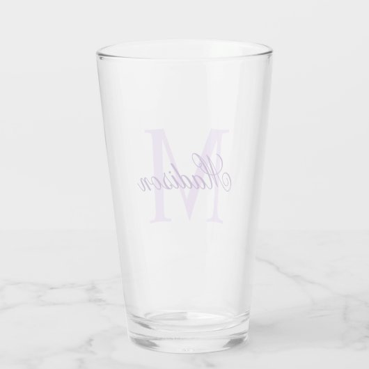 Creëer uw eigen aangepast monogram en noem Paars Glas (Achterkant)
