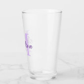 Creëer uw eigen aangepast monogram en noem Paars Glas (Links)