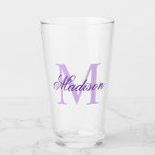 Creëer uw eigen aangepast monogram en noem Paars Glas (Voorkant)