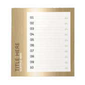 CREËER-UW-EIGEN Aangepast om uw ontwerpgoud te upl Notitieblok (Voorkant)