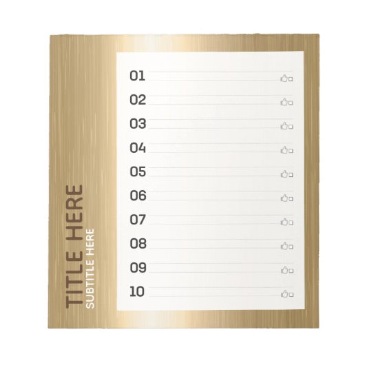 CREËER-UW-EIGEN Aangepast om uw ontwerpgoud te upl Notitieblok (Voorkant)