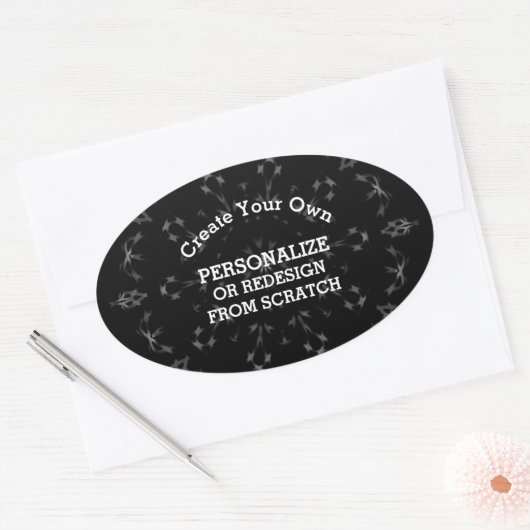 Creëer Uw eigen Aangepast Ovale Sticker (Envelop)