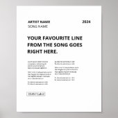 Creëer Uw eigen Aangepast Song Poster (Voorkant)