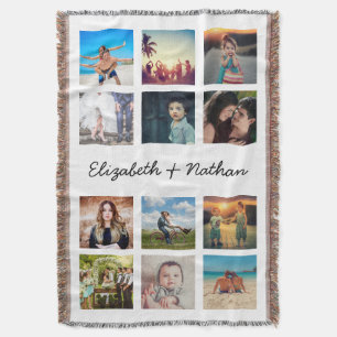 Creëer Uw eigen aangepaste 12 fotocollage-reeks Deken