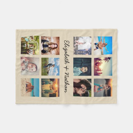 Creëer Uw eigen aangepaste 12 fotocollage-reeks Fleece Deken (Voorkant (Horizontaal))