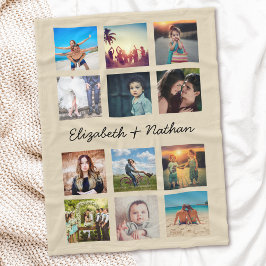 Creëer Uw eigen aangepaste 12 fotocollage-reeks Fleece Deken