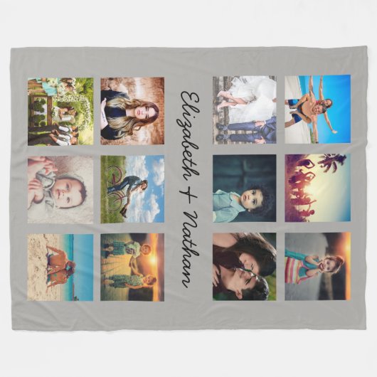 Creëer Uw eigen aangepaste 12 fotocollage-reeks Fleece Deken (Voorkant (Horizontaal))
