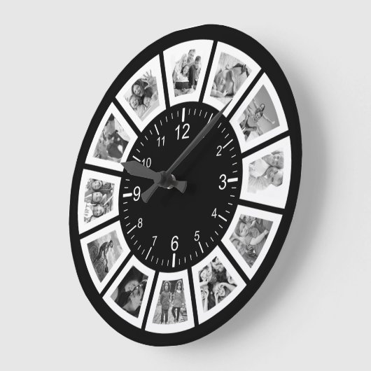 Creëer Uw eigen aangepaste 12 fotocollage-reeks Grote Klok (Hoek)