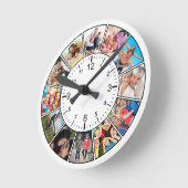 Creëer Uw eigen aangepaste 12 fotocollage-reeks Ronde Klok (Hoek)