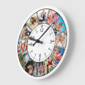 Creëer Uw eigen aangepaste 12 fotocollage-reeks Ronde Klok (Hoek)