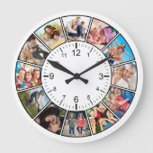 Creëer Uw eigen aangepaste 12 fotocollage-reeks Ronde Klok (Voorkant)
