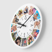 Creëer Uw eigen aangepaste 12 fotocollage-reeks Ronde Klok (Hoek)