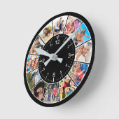 Creëer Uw eigen aangepaste 12 fotocollage-reeks Ronde Klok (Hoek)