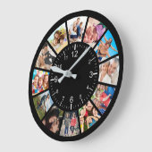 Creëer Uw eigen aangepaste 12 fotocollage-reeks Ronde Klok (Hoek)