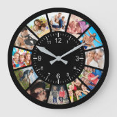 Creëer Uw eigen aangepaste 12 fotocollage-reeks Ronde Klok (Voorkant)