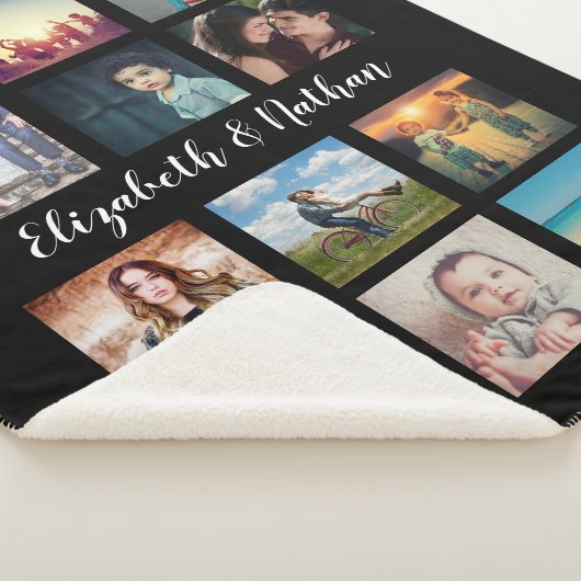 Creëer Uw eigen aangepaste 12 fotocollage-reeks Sherpa Deken (3/4)