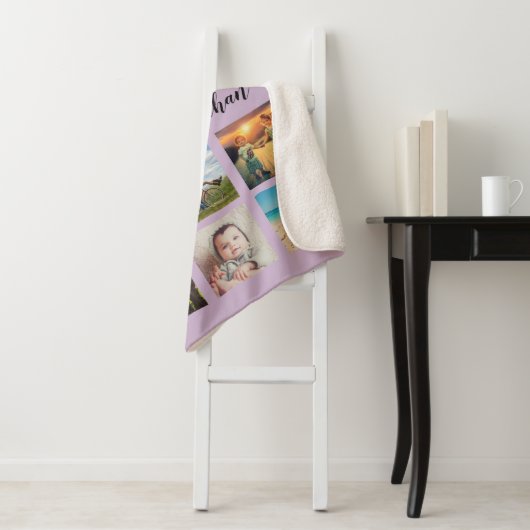 Creëer Uw eigen aangepaste 12 fotocollage-reeks Sherpa Deken (In situ)