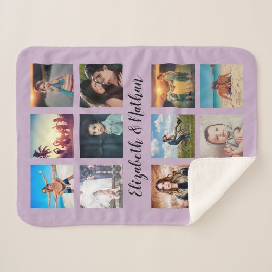 Creëer Uw eigen aangepaste 12 fotocollage-reeks Sherpa Deken (Voorkant (horizontaal))