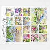 Creëer Uw eigen Aangepaste 14 Foto Collage Familie Fleece Deken (Voorkant (Horizontaal))