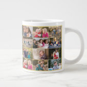 Creëer uw eigen aangepaste 28-familie fotocollage grote koffiekop (Rechts)