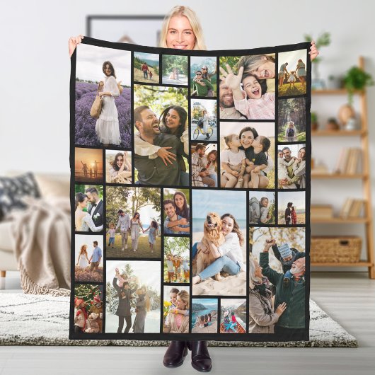 Creëer Uw Eigen Aangepaste 28 Fotocollage Fleece Deken