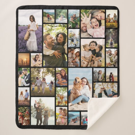 Creëer Uw Eigen Aangepaste 28 Fotocollage Sherpa Deken (Voorkant)